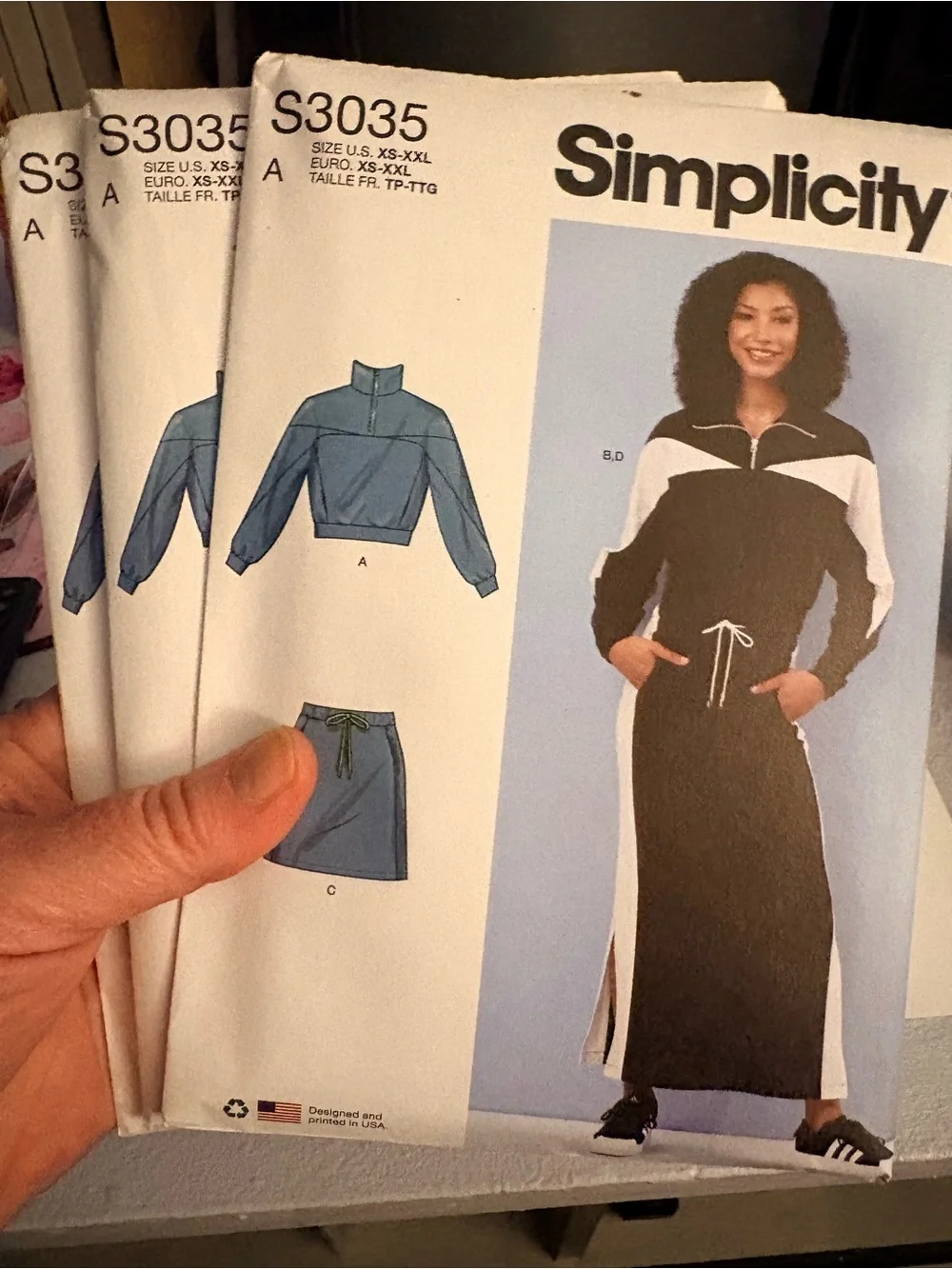 BN UNCUT SIMPLICITY 3035 A KNIT SKIRT & TOP SEWING PATTERNS
